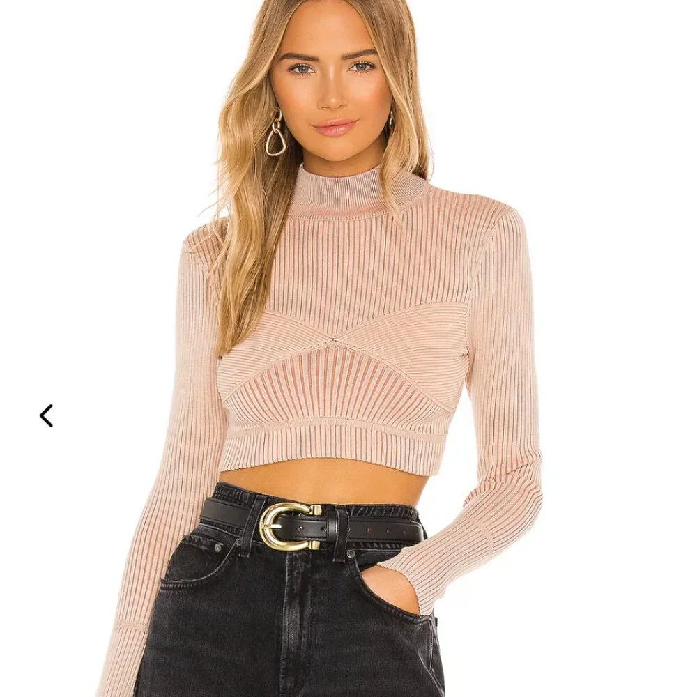 NBD Revolve Midori Cropped Ribbed Turtleneck Size XS